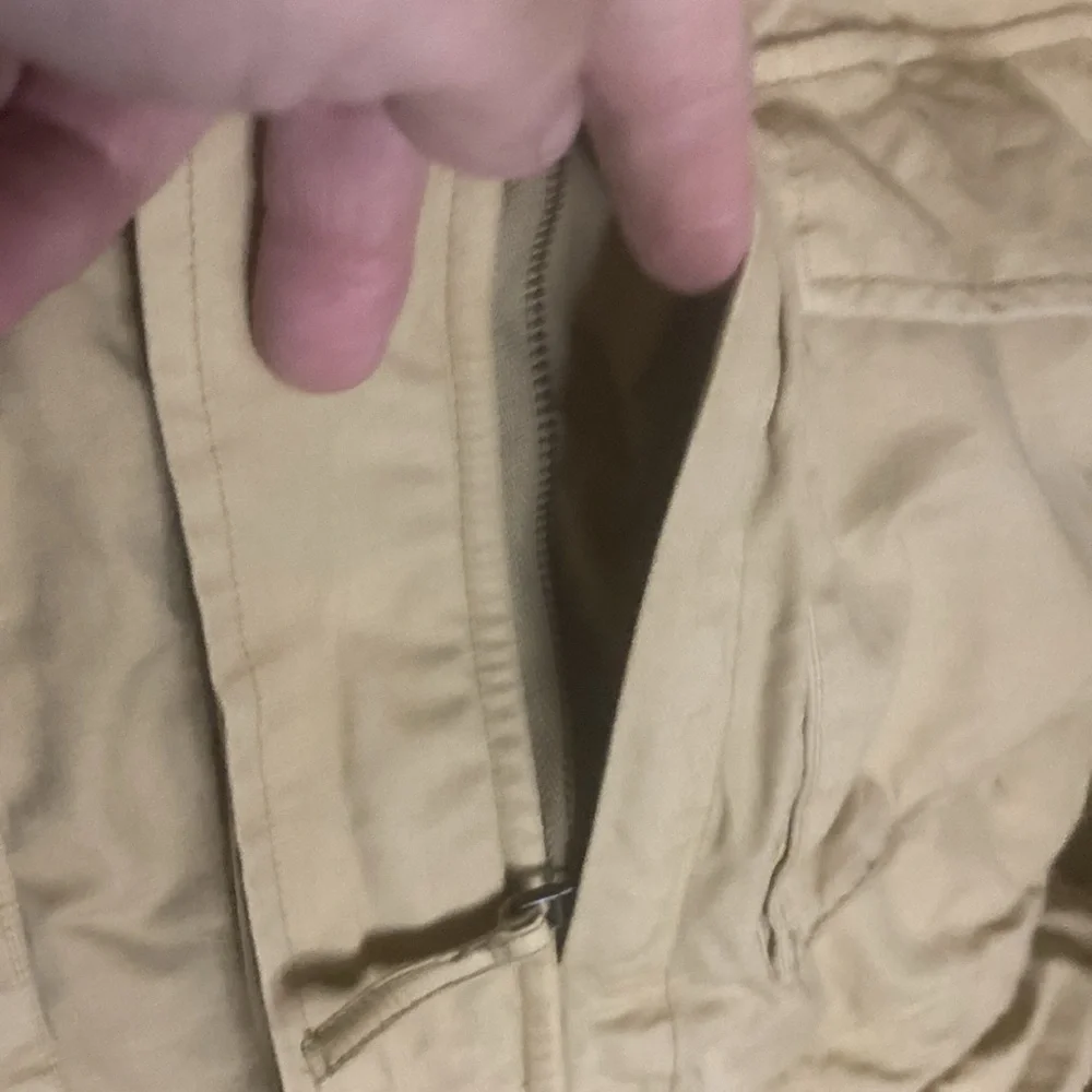 J. Crew tan chore coat size large button flap pockets